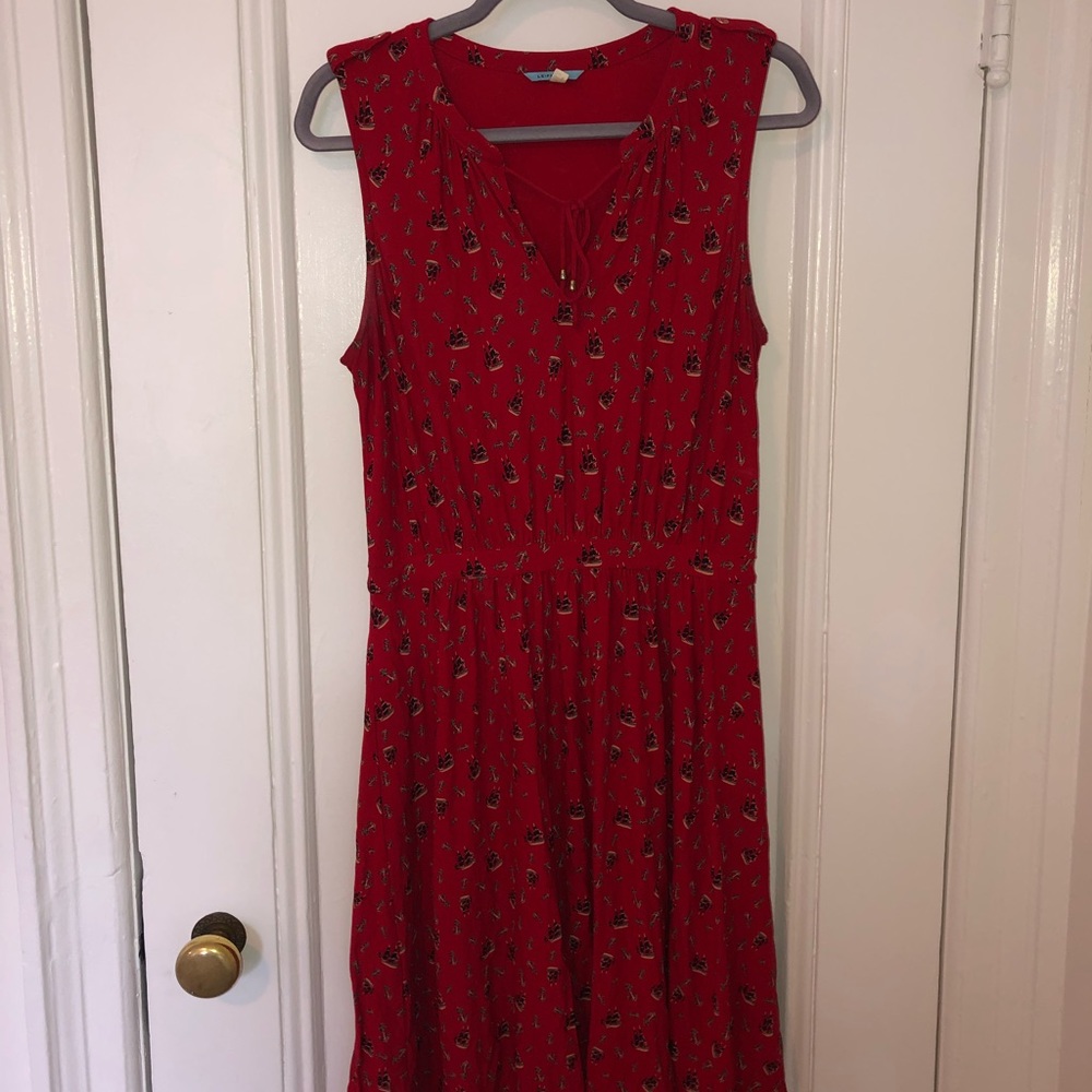Red sailboat dress